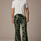Pantalon Patte D'Éléphant Paisley Vert Noir Flared Homme - Multicolore Maille