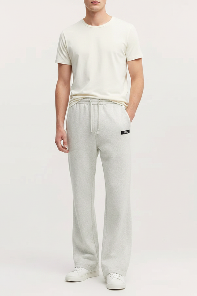 Pantalon Patte D'Éléphant Gris Clair Ample Décontracté Homme - Molleton