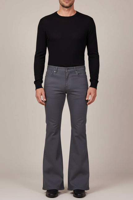 Pantalons Pattes D'éléphant Hommes - Gris Gabardine