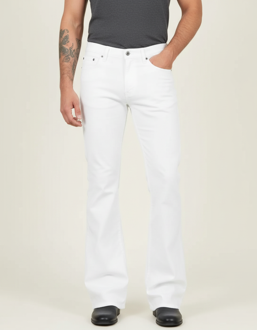Pantalon Blanc Patte D Éléphant - Jean