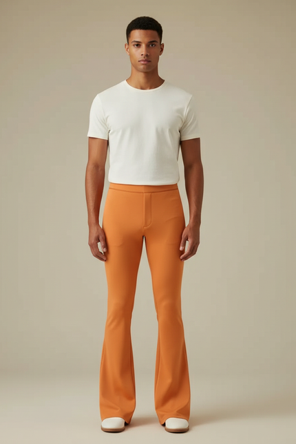 Ensemble Pantalon Patte D'éléphant - Orange Maille