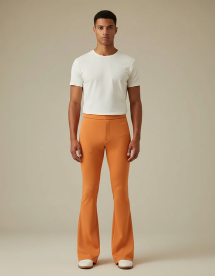 Ensemble Pantalon Patte D'éléphant - Orange Maille
