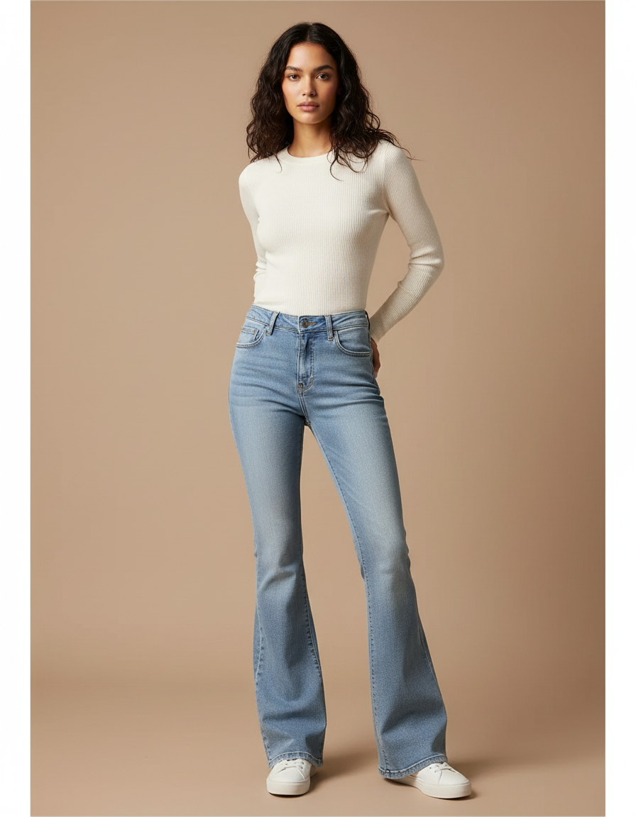Pantalon Patte D'éléphant Jeans - Bleu