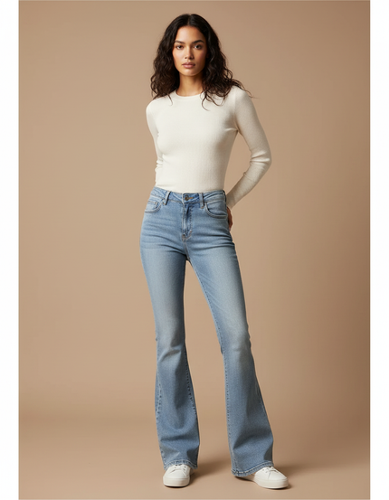 Pantalon Patte D'éléphant Jeans - Bleu