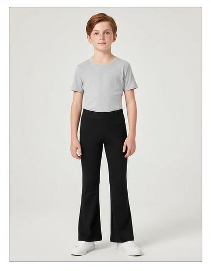 Pantalon Patte D'Éléphant Noir Ajusté Coton Enfant - Polyester