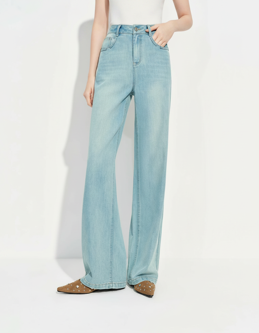 Pantalon Patte D'éléphant Bleu Ciel - Jean