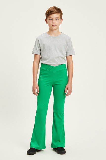 Pantalon Patte D'Éléphant Vert Émeraude Élastique Confortable Unisexe - Polyester