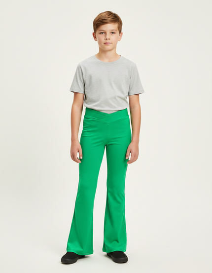 Pantalon Patte D'Éléphant Vert Émeraude Élastique Confortable Unisexe - Polyester