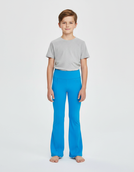 Pantalon Patte D'Éléphant Bleu Vif Enfant Yoga Confortable - Polyester
