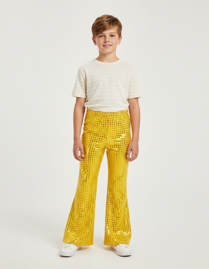 Pantalon Patte D'éléphant Jaune - Polyester