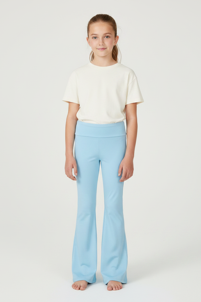 Pantalon Patte D'Éléphant Bleu Clair Élastique Confortable Fille - Polyester