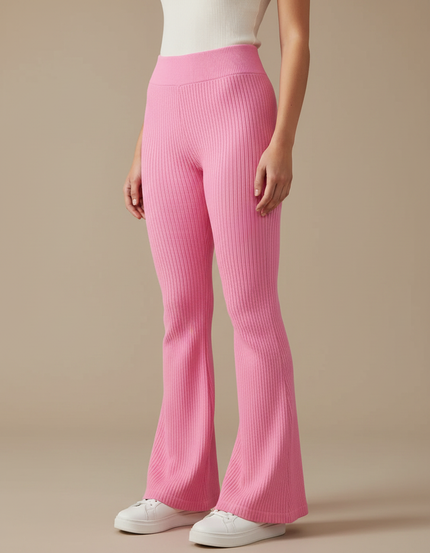 Pantalon Patte D'éléphant Legging - Rose Maille