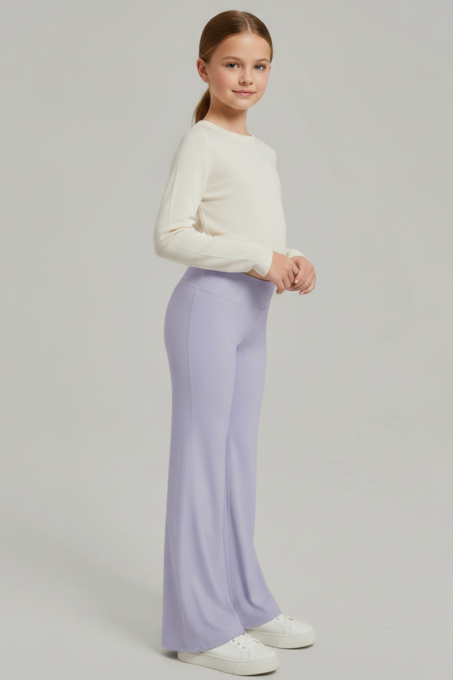 Pantalon Patte D'Éléphant Lilas Évasé Fluide Confortable Fille - Violet Maille