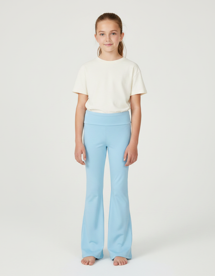 Pantalon Patte D'Éléphant Bleu Clair Élastique Confortable Fille - Polyester
