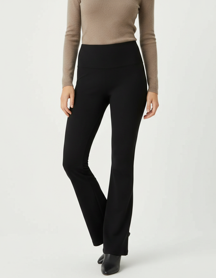 Pantalon Patte D'Éléphant Noir Taille Haute Évasé Élégant Femme - Polyester