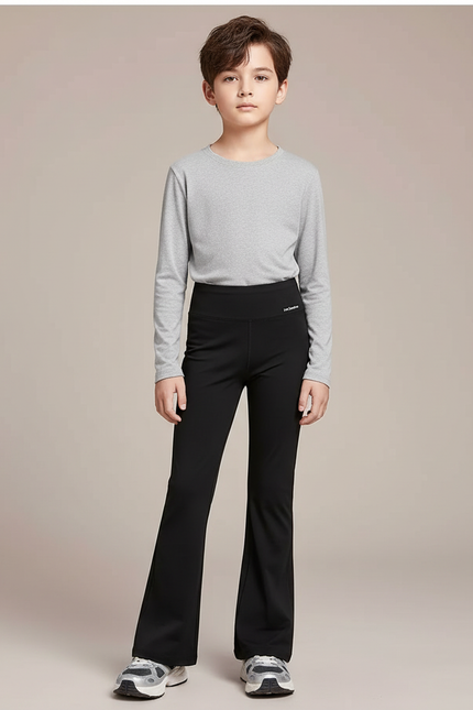 Pantalon Patte D'Éléphant Noir Évasé Slim Enfant Sport - Polyester
