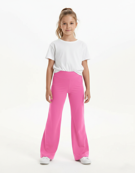 Pantalon Patte D'Éléphant Rose Fille Confortable Évasé Sport - Molleton