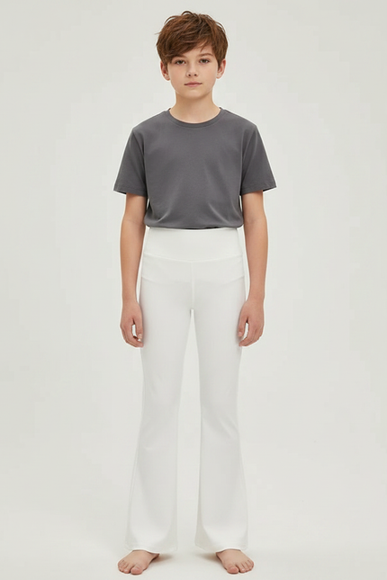 Pantalon Patte D'Éléphant Blanc Élastique Confortable Enfant - Polyester