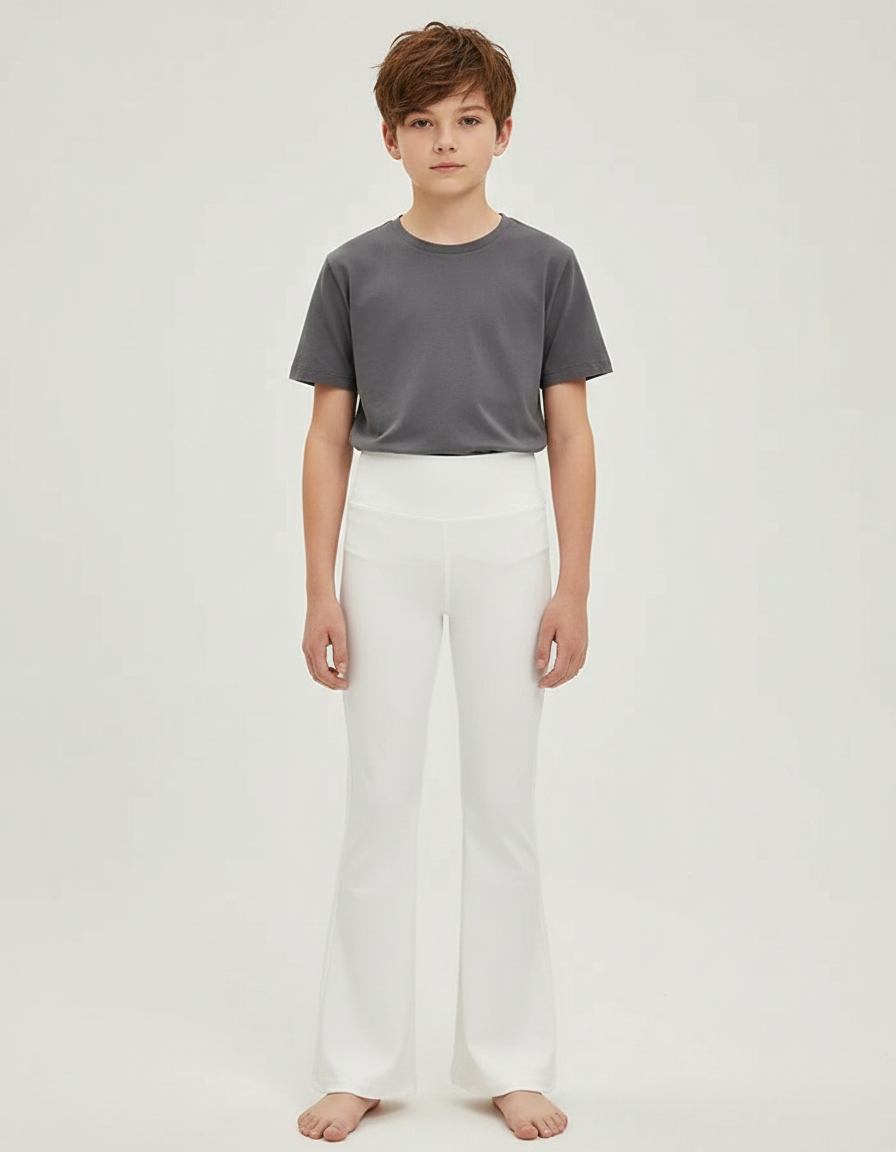 Pantalon Patte D'Éléphant Blanc Élastique Confortable Enfant - Polyester