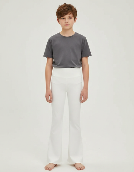 Pantalon Patte D'Éléphant Blanc Élastique Confortable Enfant - Polyester