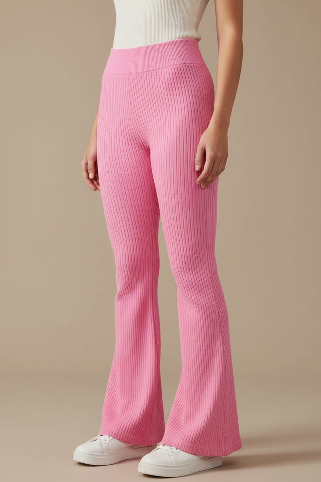 Pantalon Patte D'éléphant Legging - Rose Maille