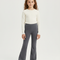 Pantalon Patte D'Éléphant Gris Uni Doux Confortable Fille - Polyester