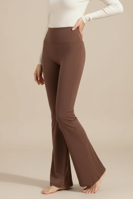 Pantalon Patte D'éléphant Femme Petite - Marron Polyester