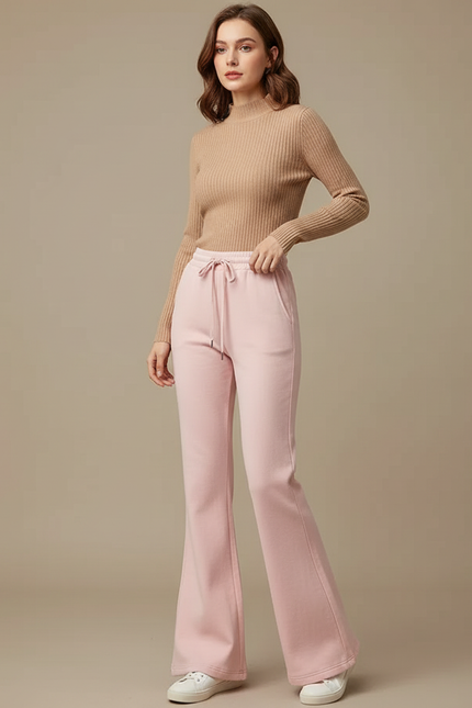 Pantalon Patte D'éléphant Tendance - Rose Molleton
