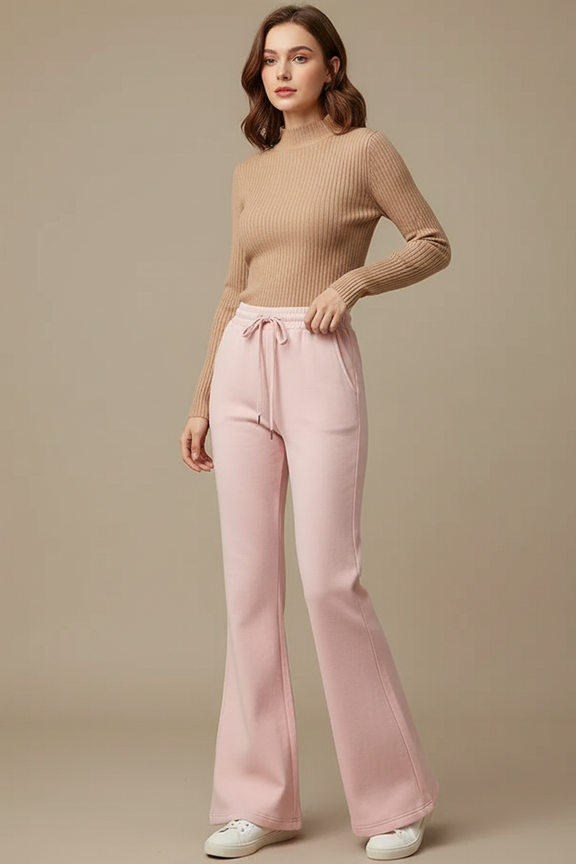 Pantalon Patte D'éléphant Tendance - Rose Molleton