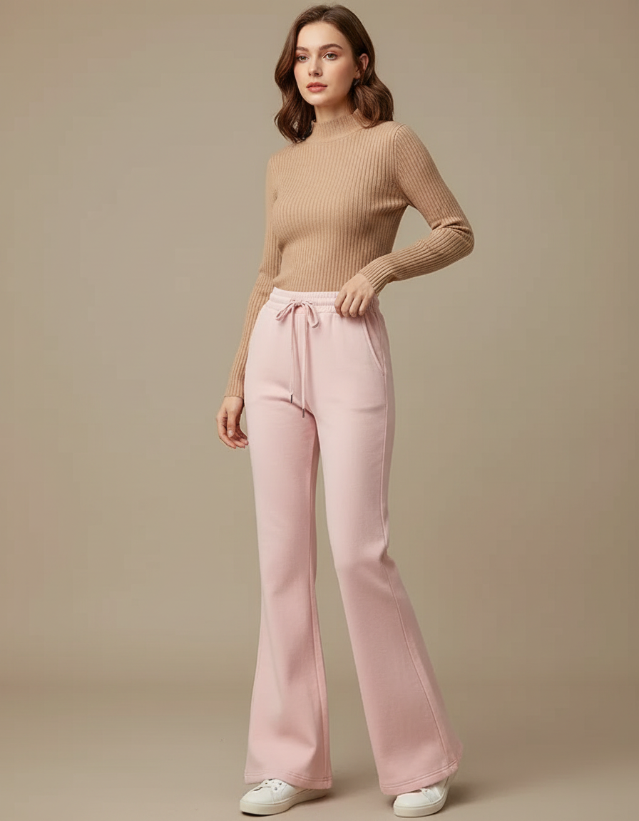 Pantalon Patte D'éléphant Tendance - Rose Molleton