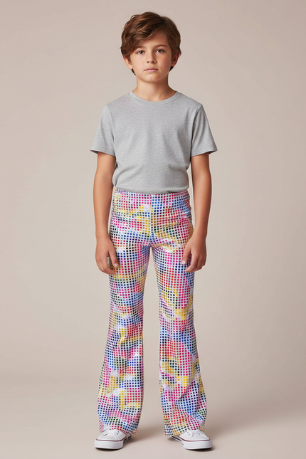 Pantalon Patte D'Éléphant Disco Imprimé Multicolore Enfant - Polyester
