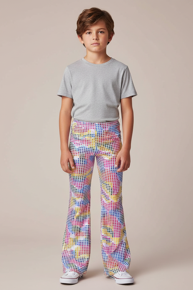 Pantalon Patte D'Éléphant Disco Imprimé Multicolore Enfant - Polyester
