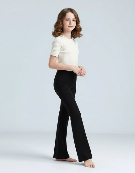 Pantalon Patte D'Éléphant Noir Évasé Taille Haute Modal - Viscose