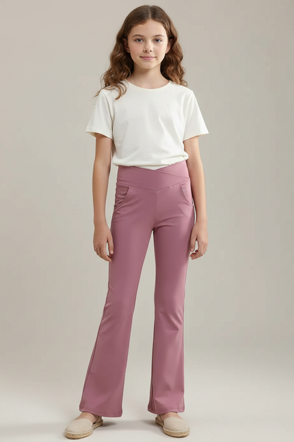 Pantalon Patte D'Éléphant Rose V-shaped Confortable Fille - Polyester
