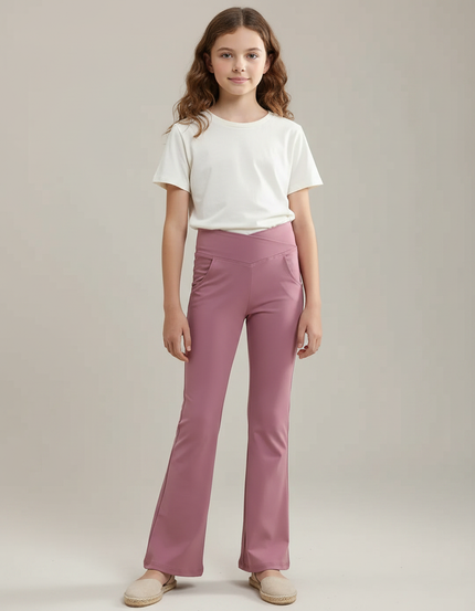 Pantalon Patte D'Éléphant Rose V-shaped Confortable Fille - Polyester