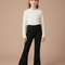 Pantalon Patte D'Éléphant Noir Côtelé Confortable Décontracté Fille - Cordé