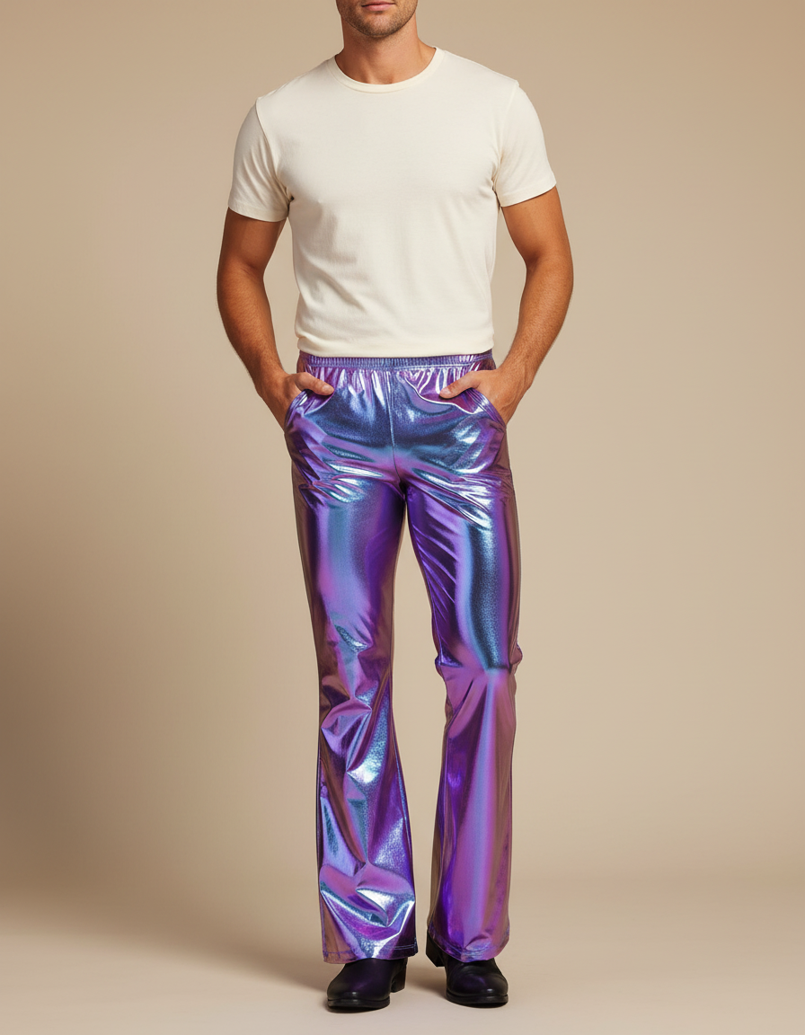 Pantalon Patte D'éléphant Violet - Polyester