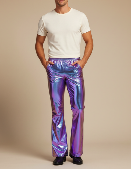 Pantalon Patte D'éléphant Violet - Polyester