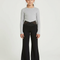 Pantalon Patte D'Éléphant Noir Évasé Maille Transparente Fille - Polyester