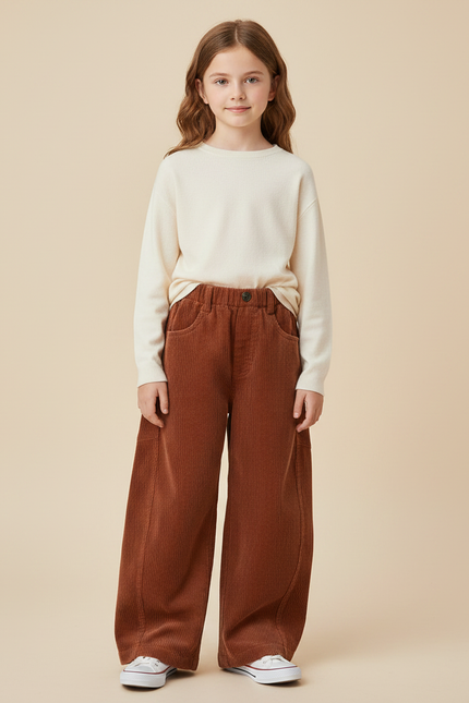 Pantalon Patte D'éléphant Orange - Cordé