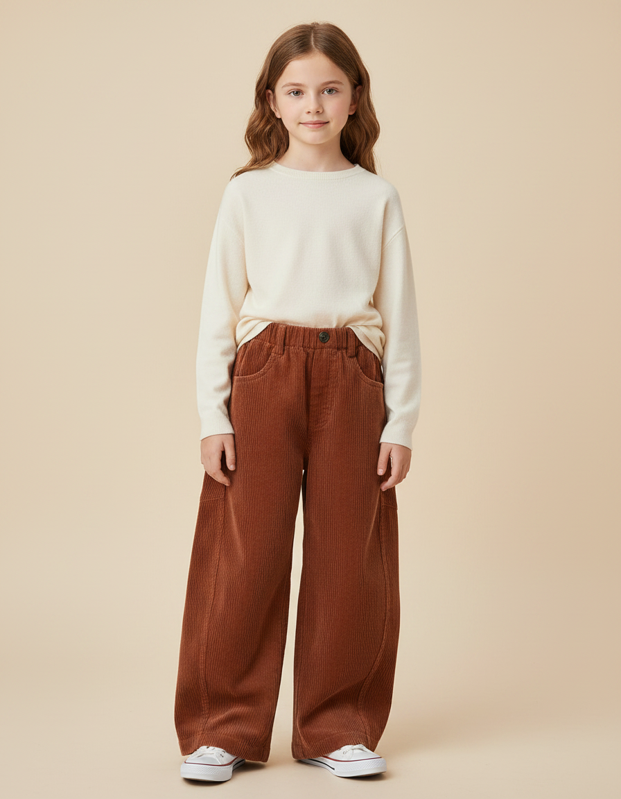 Pantalon Patte D'éléphant Orange - Cordé