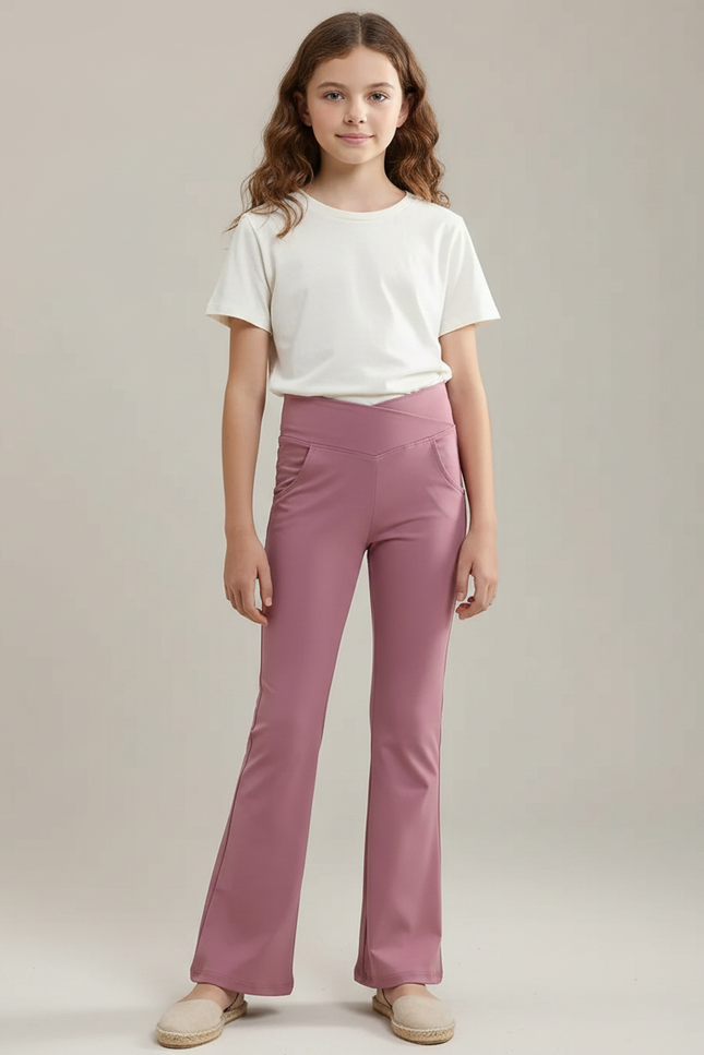 Pantalon Patte D'Éléphant Rose V-shaped Confortable Fille - Polyester