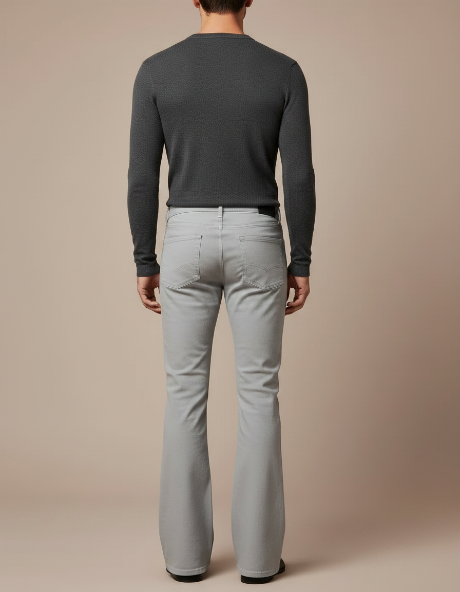 Pantalon Patte D'éléphant Gris - Jean - vue 2