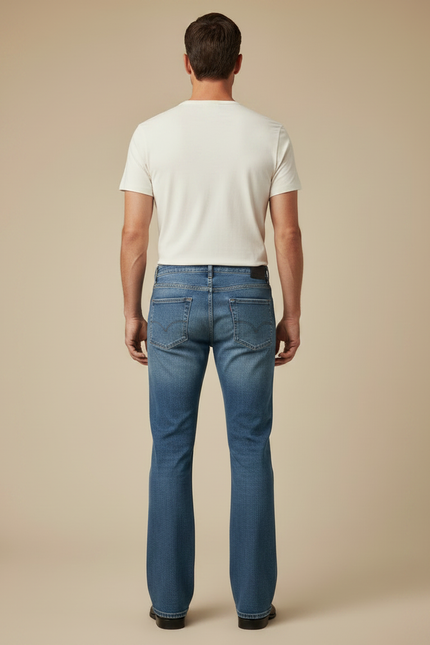 Pantalon Patte D'Éléphant Jean Bleu Décontracté Homme - vue 2