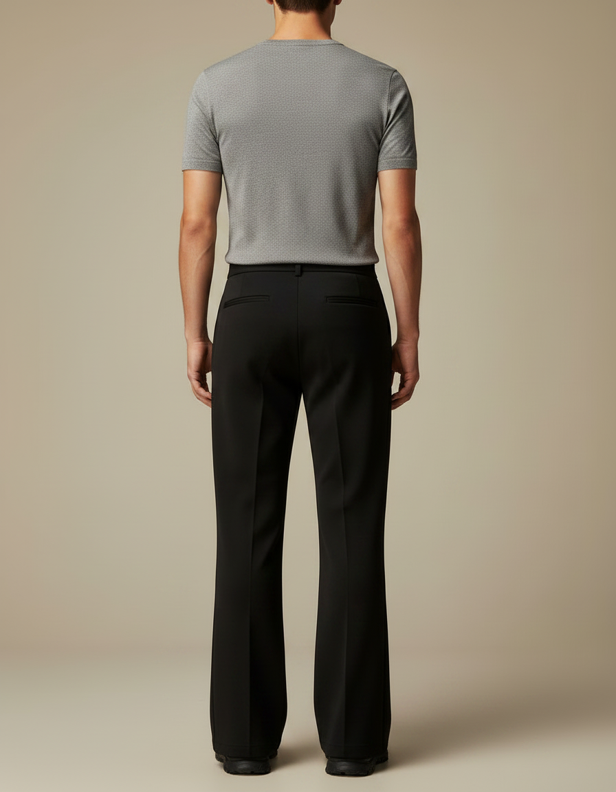 Pantalon Patte D'Éléphant Noir Zippé Homme Décontracté Streetwear - Polyester - vue 2
