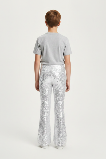 Pantalon Patte D'Éléphant Paillettes Argentées Enfant Scène Danse - Polyester - vue 2