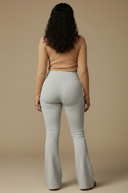 Pantalon Patte D'éléphant Femme Ronde - Gris Molleton - vue 2