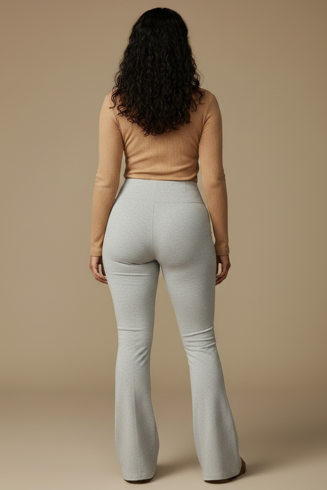 Pantalon Patte D'éléphant Femme Ronde - Gris Molleton - vue 2