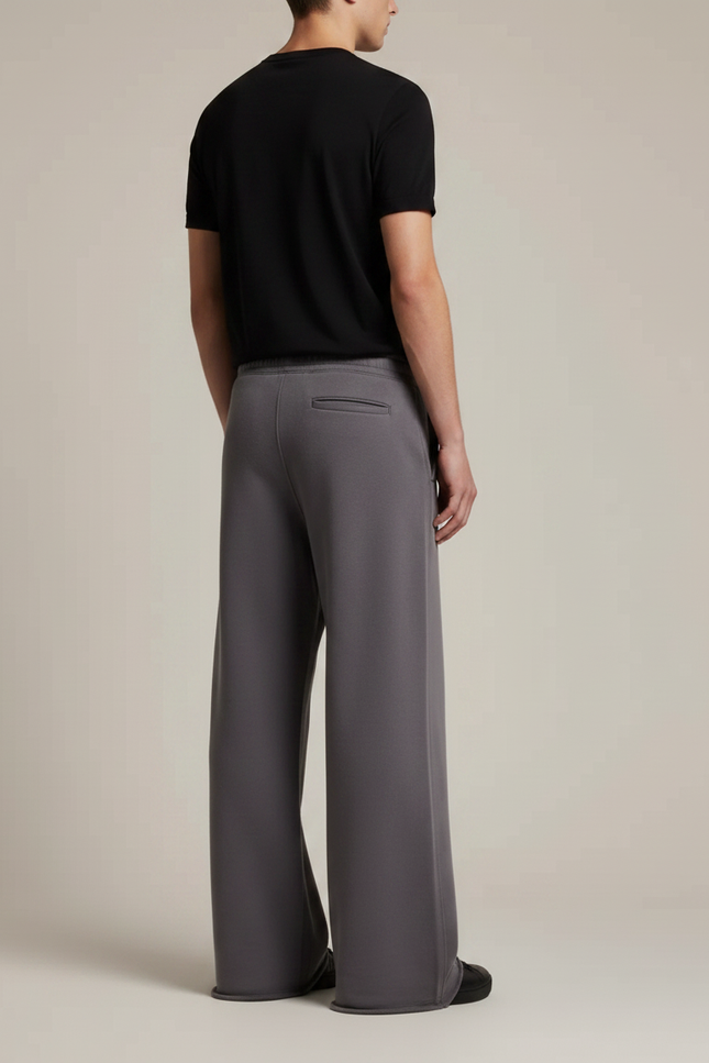 Pantalon Patte D'Éléphant Gris Ample Coton Décontracté - Molleton - vue 2