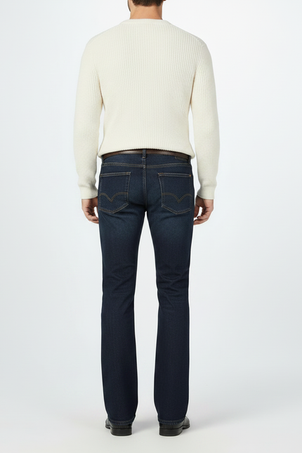Pantalon Patte D'Éléphant Homme Bleu Denim Évasé Classique - Jean - vue 2
